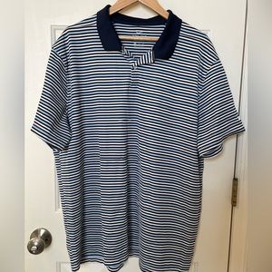 Nike Golf Polo Dri-Fit Men’s XXL Standard Fit Shirt Navy Light Blue Stripes